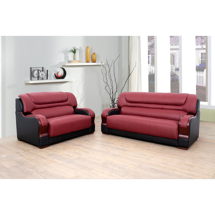 Latitude Run® Latrone 2 Piece Leather Living Room Set Wayfair